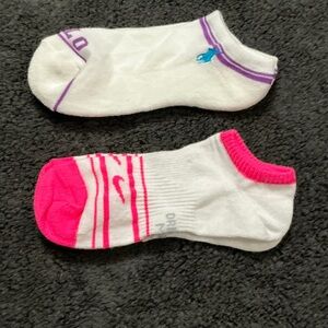 Nike White and Pink Ankle Socks